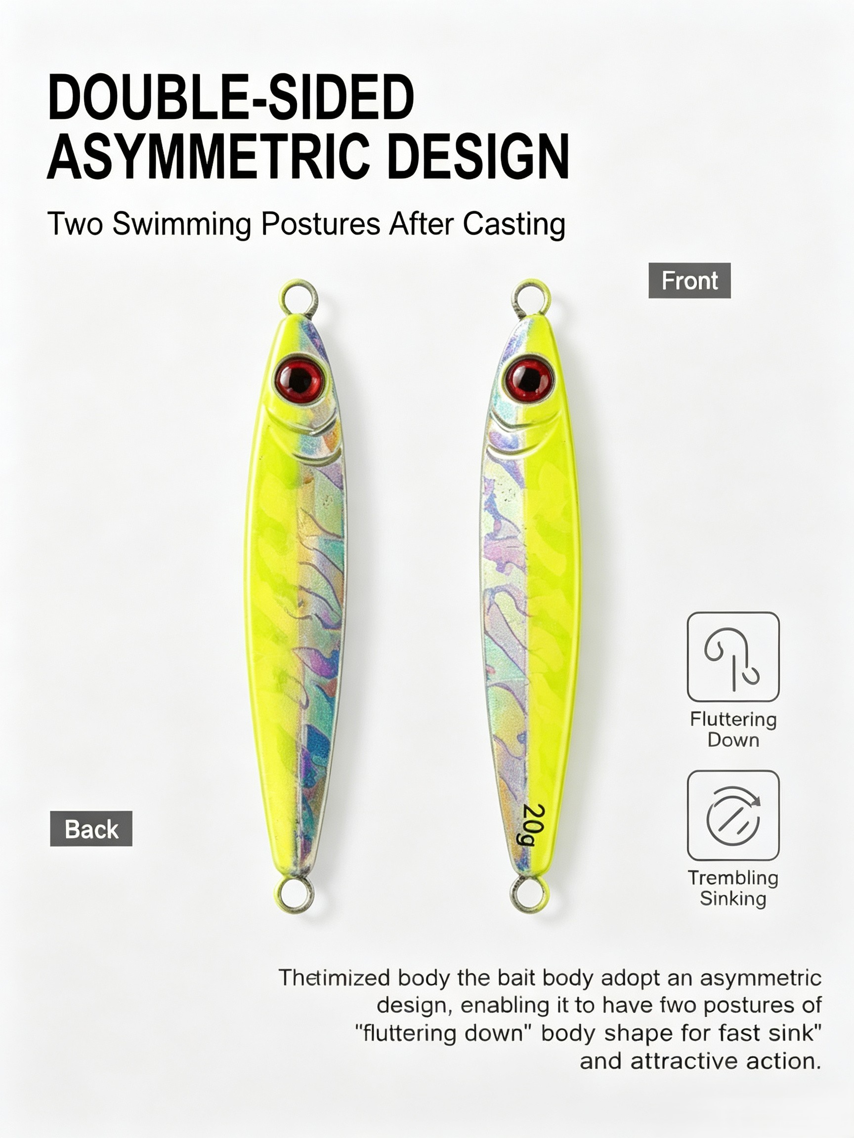 3-delige metalen jig-lokset, a - Fishing Hook Treble recensie en prijs